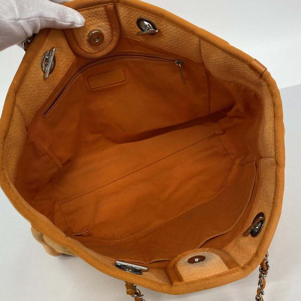 CHANEL Orange Canvas Deauville Tote Bag - Picture 4 of 12